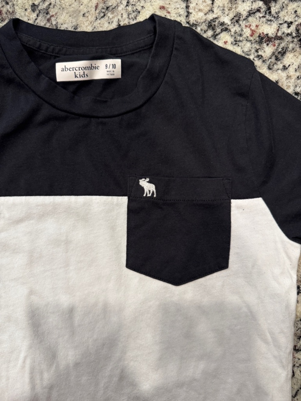 abercrombie kids Black & White Colorblock Pocket Tee